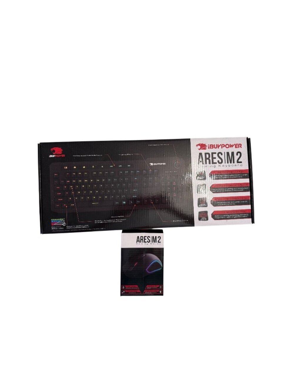 Gaming Keyboard  Mouse Combo iBUYPOWER Ares M2 RGB Membrane Keys Multimedia Cont